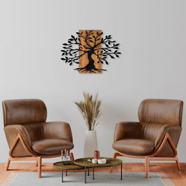 Wallity MA-305 Accesorio decorativo de madera para pared nogal y negro